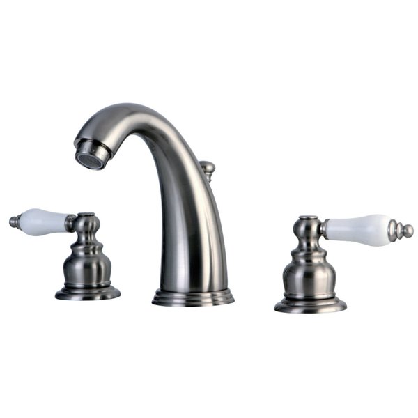 Kingston Brass KB988PL Victorian 2-Handle 8" Widespread Bathroom Faucet, Nickel KB988PL